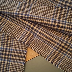 Blue, Gray & Black Check/Plaid Super Soft & Cozy Scarf with Fringe/Tassel Trim